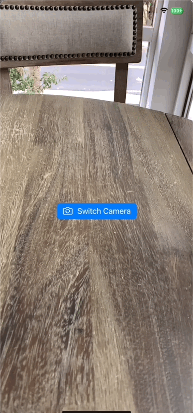 A gif of the app, where tapping on the button does not work.