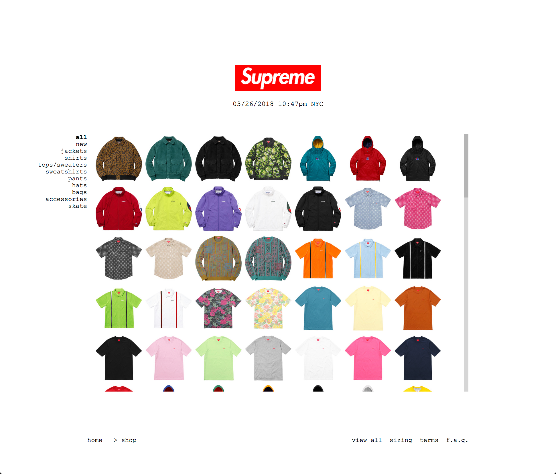 Supreme 2025 web shop