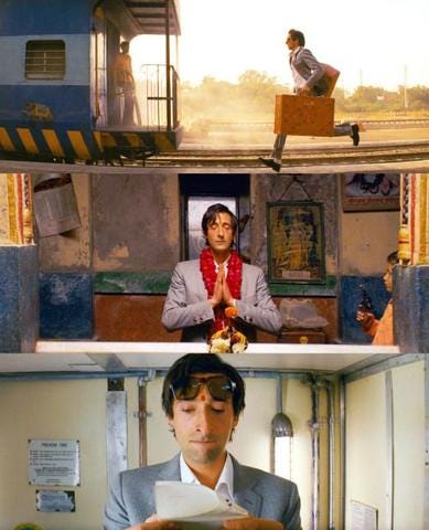 The leather belt of Adrien Brody in aboard the Darjeeling Limited