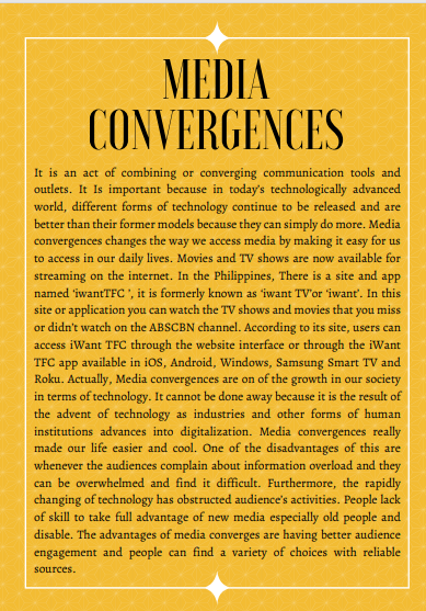 MEDIA CONVERGENCE. by: Kirsten | by Kirsten Chauncey G. EGEA | Medium