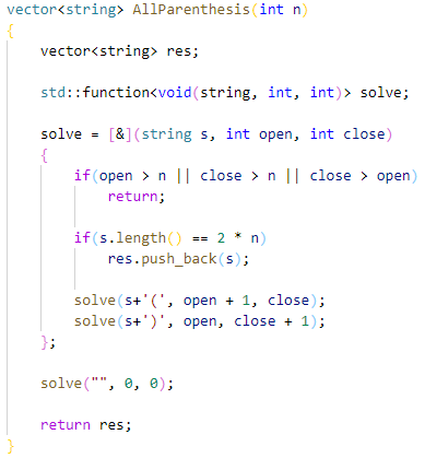 Generate Parentheses - HEX - Medium