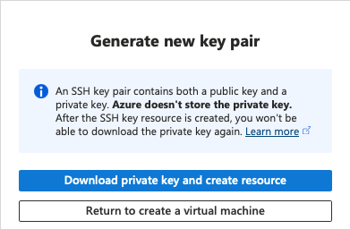 Download private key and create resource