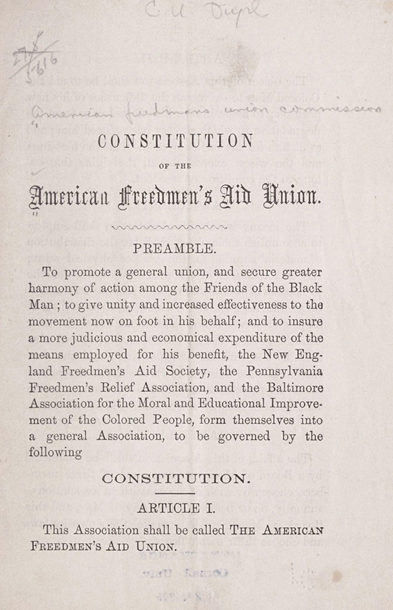 Images showing the term American Freedmen used for our specific class of people in the annals of American history