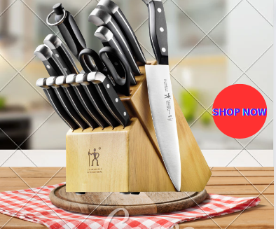 8% OFF)HENCKELS Premium Quality 15-Piece Knife Set with Block