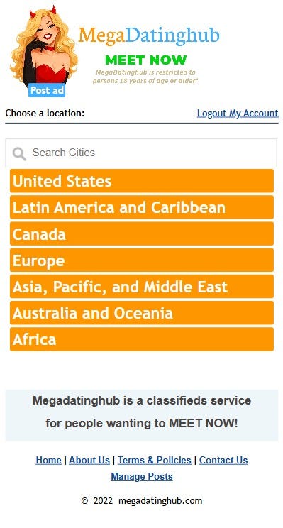 *MegaDatinghub is a free and easy-to-use classified platform.