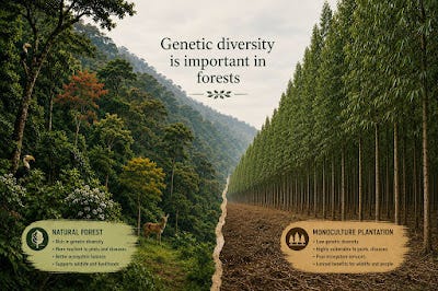 📍Genetic Diversity is Important in Forests!