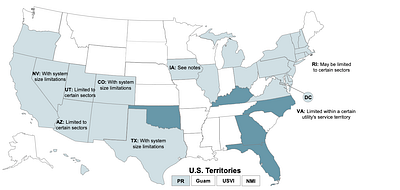 Can I charge tenants for solar power in California, Oregon, Hawaii, New Jersey, Delaware, Arizona, Massachusetts, etc.