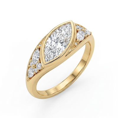 A handcrafted engagement ring inspired by vintage heirloom jewelry and modern fine craftsmanship.