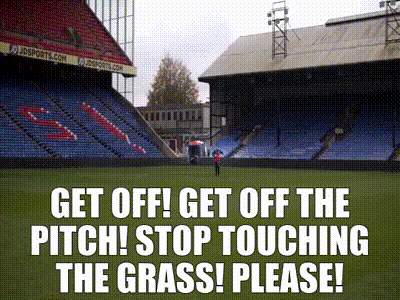 Nathan Shelley yelling at Ted to “get off the pitch!” in season one of Ted Lasso.