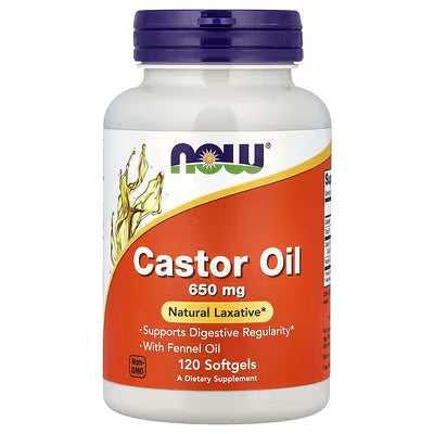 Natural Relief from Occasional Constipation with NOW Foods Castor Oil 650mg