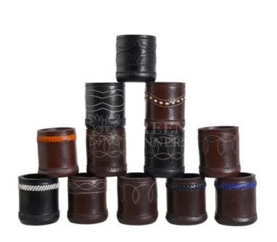 leather dice cups, dice cup, red dice cup