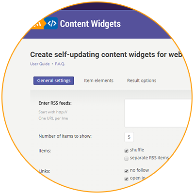 How to use the Content Widgets on Rssground