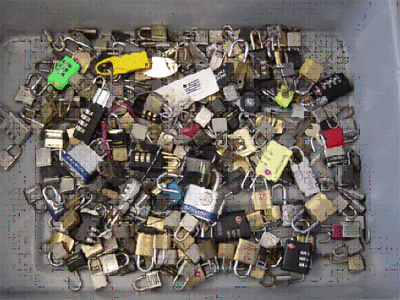 Photo From TSA Showing Non-TSA Locks They Cut Off
