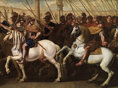 A painting of Roman soldiers by Aniello Falcone, c. 1640 (Wikimedia Commons)