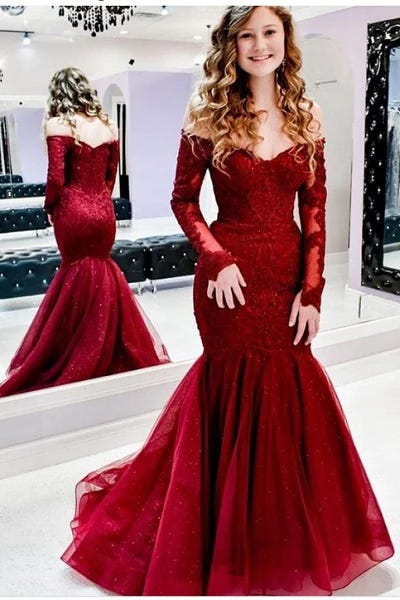 Red Wine Mermaid Gown