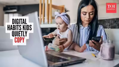 Kids mimic their parents from a young age