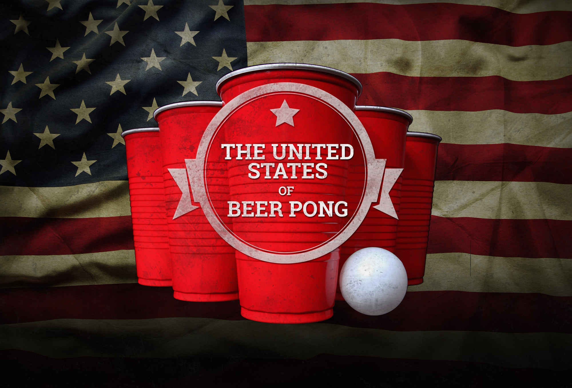 Vintage American Flag Beer Pong Table - Pong University