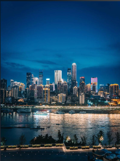 The postcard-perfect view of Yuzhong Peninsula from Nanbin Road — this is what you see when you wake up here.
