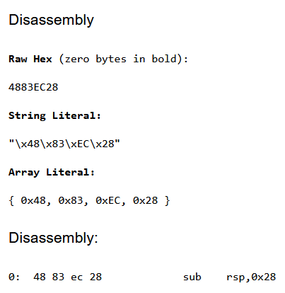 Instruction used to open a stack frame.