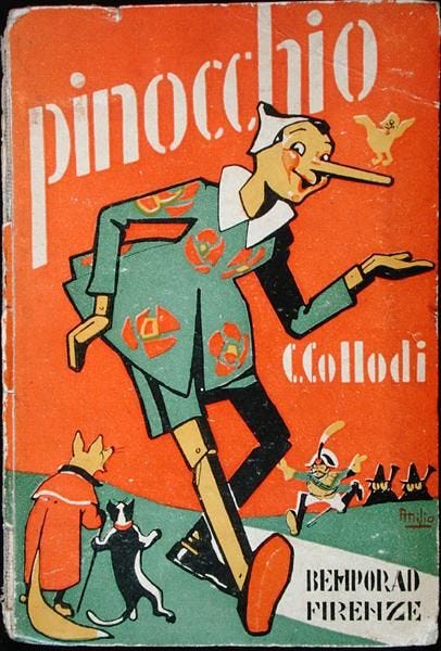 The Adventures of Pinocchio. Carlo Collodi (1883), by Opening lines from  children's books