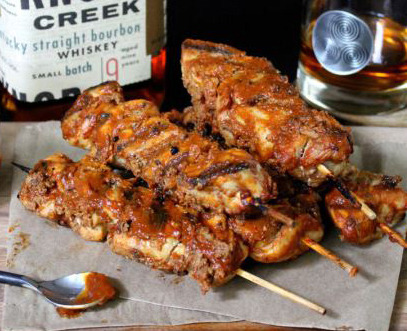 Bacon Bourbon Bbq Chicken Kebabs
