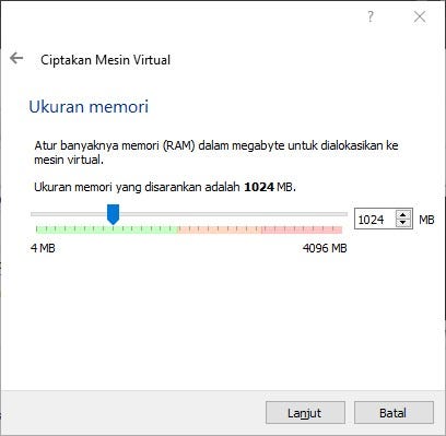 Alokasikan RAM Sebesar 1 GB