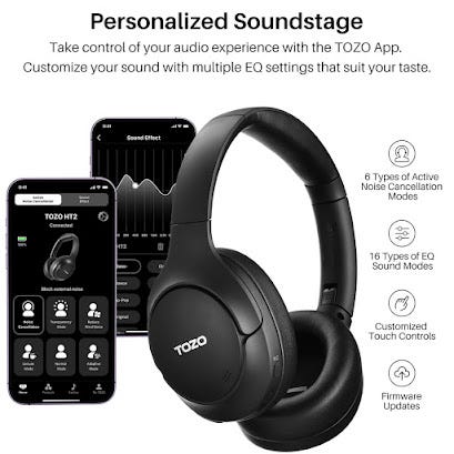 TOZO HT2 Hybrid Active Noise Cancelling Headphones | By Samiyatariq
