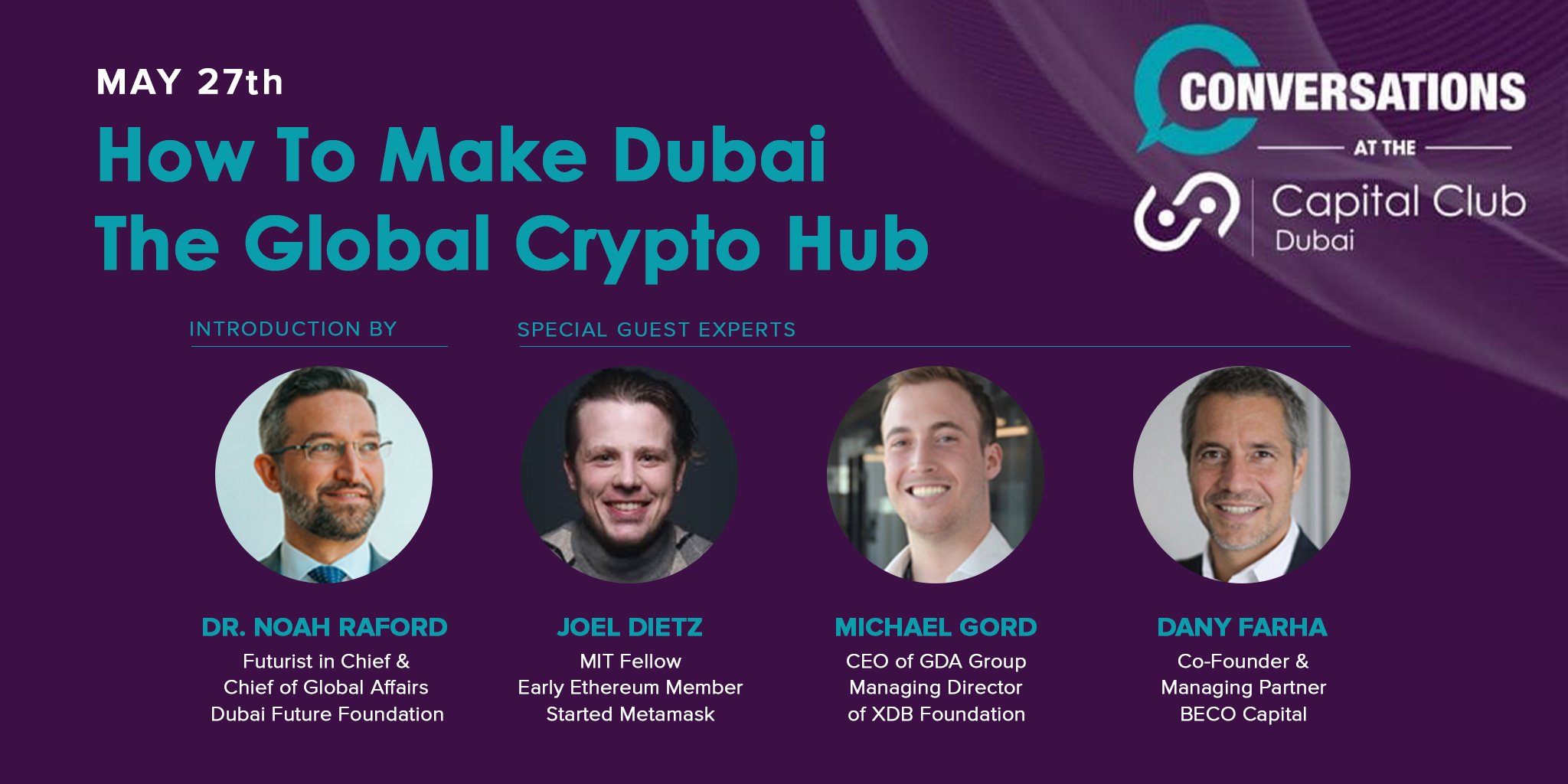 Michael Gord to Participate in Panel Discussion on Making Dubai the Global Crypto  Hub | by Rajiv Naidoo | DigitalbitsOrg | Medium