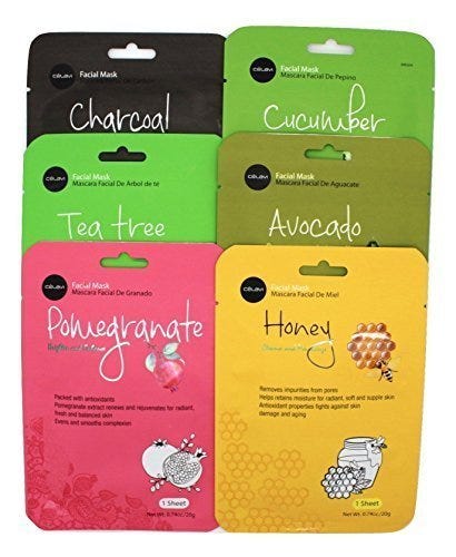 Celavi Essence Facial Face Mask Paper Sheet Korea Skin Care Moisturizing 12 Pack (Mix — 2 of Each)…