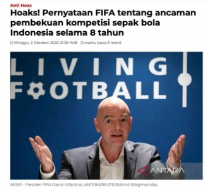 Sanksi FIFA Untuk PSSI yang diakibatkan Oleh