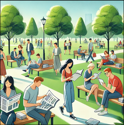 Gente leyendo — IA Dall-E