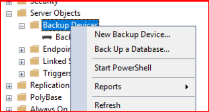 MSSQL Server’da Backup Device Kavramı