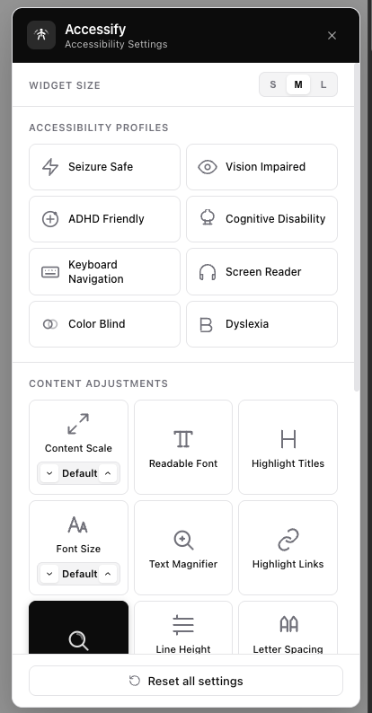 Accessify — a free, open-source accessibility widget for the modern web