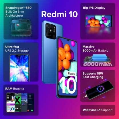 redmi 10 pacific blue 128 gb 6000 mah