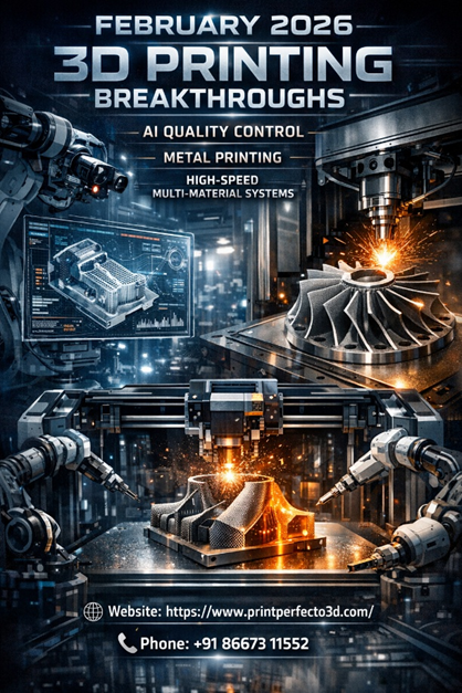 February 2026 3D Printing Breakthroughs: AI Quality Control, Metal Printing & High-Speed…