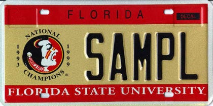 Choice of Florida License Plate Florida Orange Aged Metal 