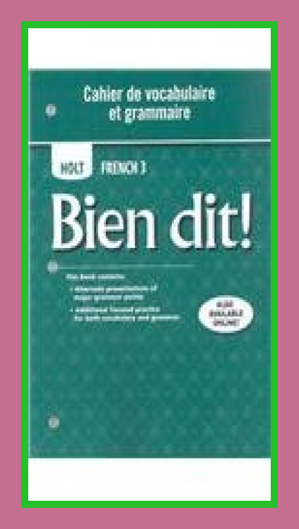 Cahier de vocabulaire et grammaire Level 3