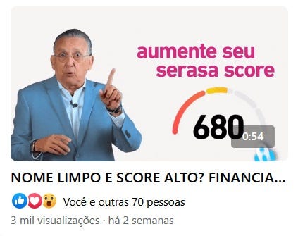 Golpe limpa nome usando imagem do Galvão Bueno