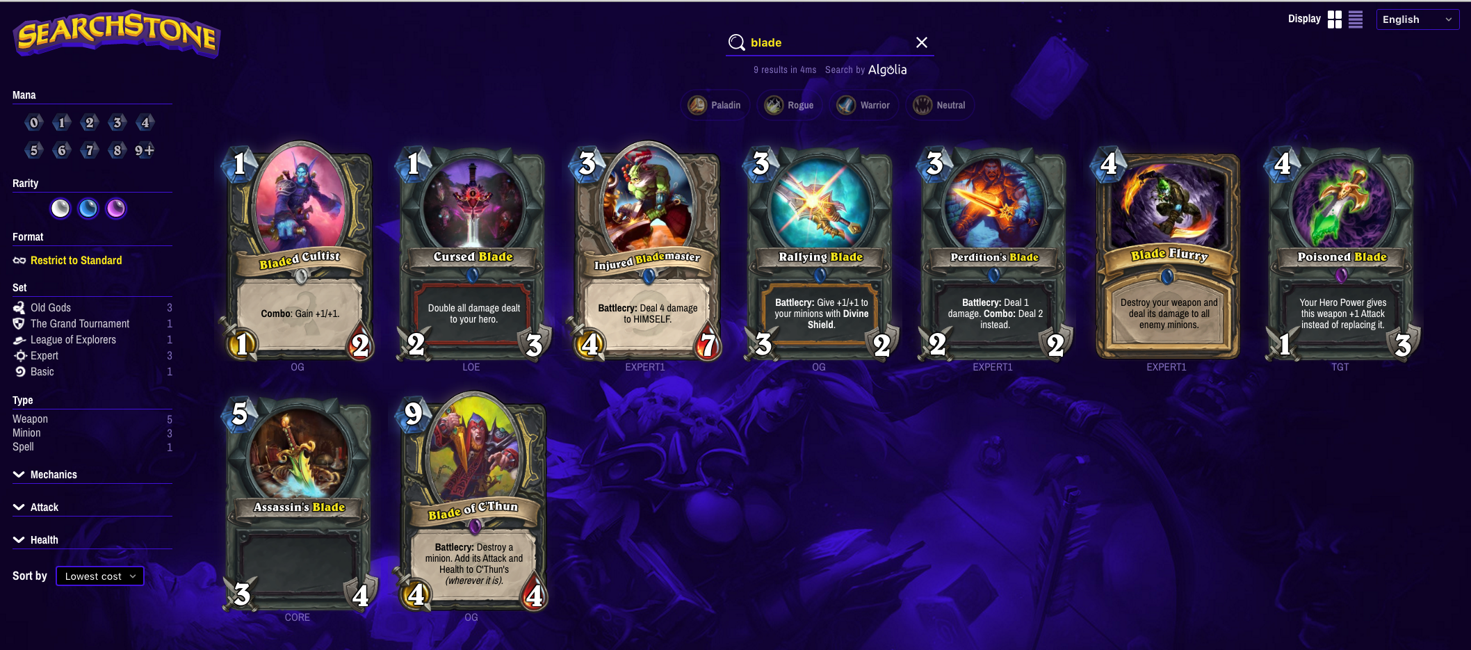 A painstakingly crafted search for Hearthstone | by Kevin Granger | Algolia  Stories