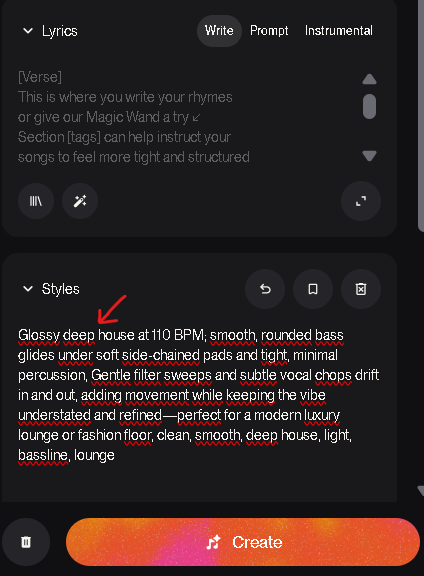 I always start by the genre of the song which is the core