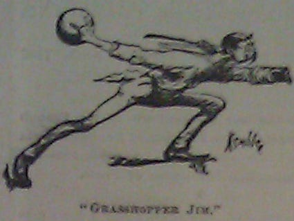 Grasshopper Jim Whitney by Kemble in the Boston Referee, 1886