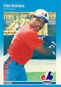 1984 Fleer Tim Raines 281 Montreal Expos Vintage