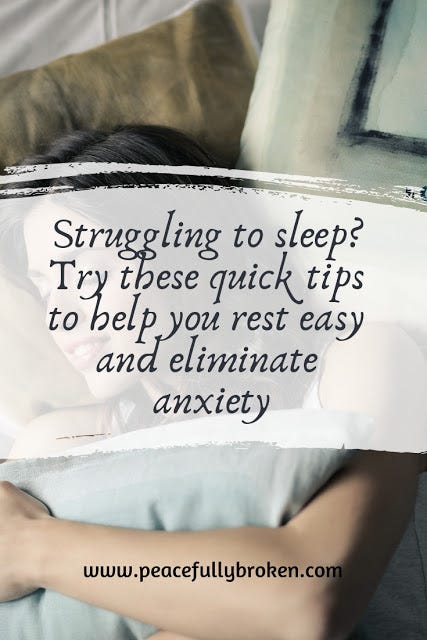 Struggling to sleep? Try these quick tips to help you rest easy and  eliminate anxiety, by Miss Jo