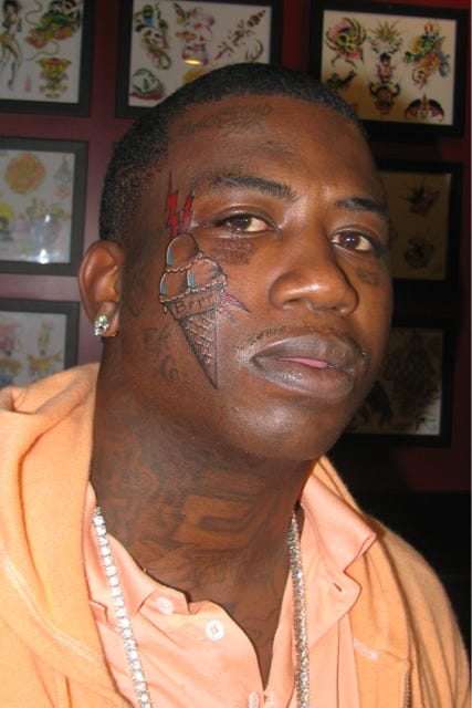 Gucci Mane Tattooed an Ice Cream Cone Onto His Face | by Edith Zimmerman |  The Hairpin | Medium