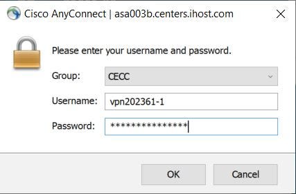 Illustration-7: Input VPN id and password.