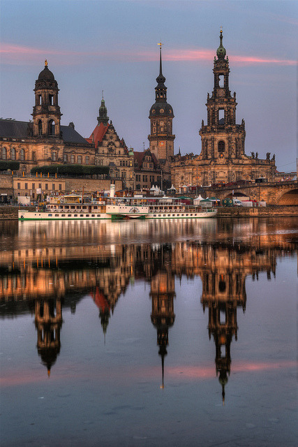 The towers of Dresden in Saxony, Germany