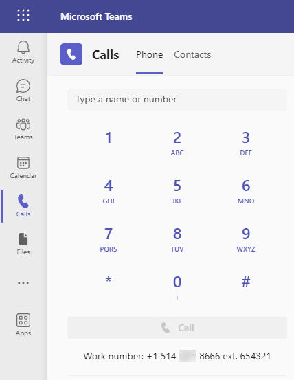 Microsoft Teams dial pad does not show extension number for Direct ...