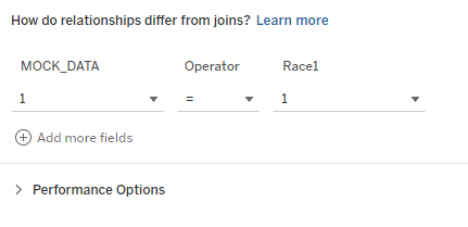 Join calculation that shows 1=1.