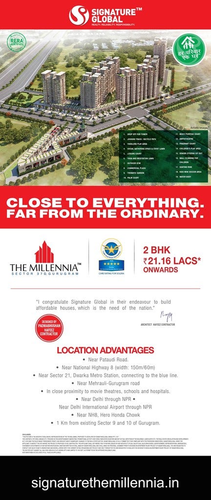 Signature Global The Millennia Project Gurgaon Sector 37D
